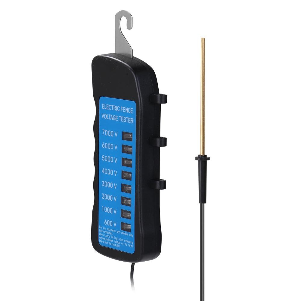 600V-7KV Garden Electric Fence Tester 8 Indicator Light Digital Voltmeter Device