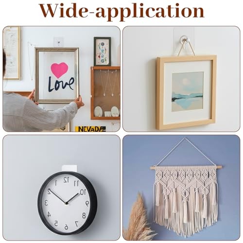 20Pcs Heavy Duty Self Adhesive Hooks, No-Trace Sticker Frame Hangers Without