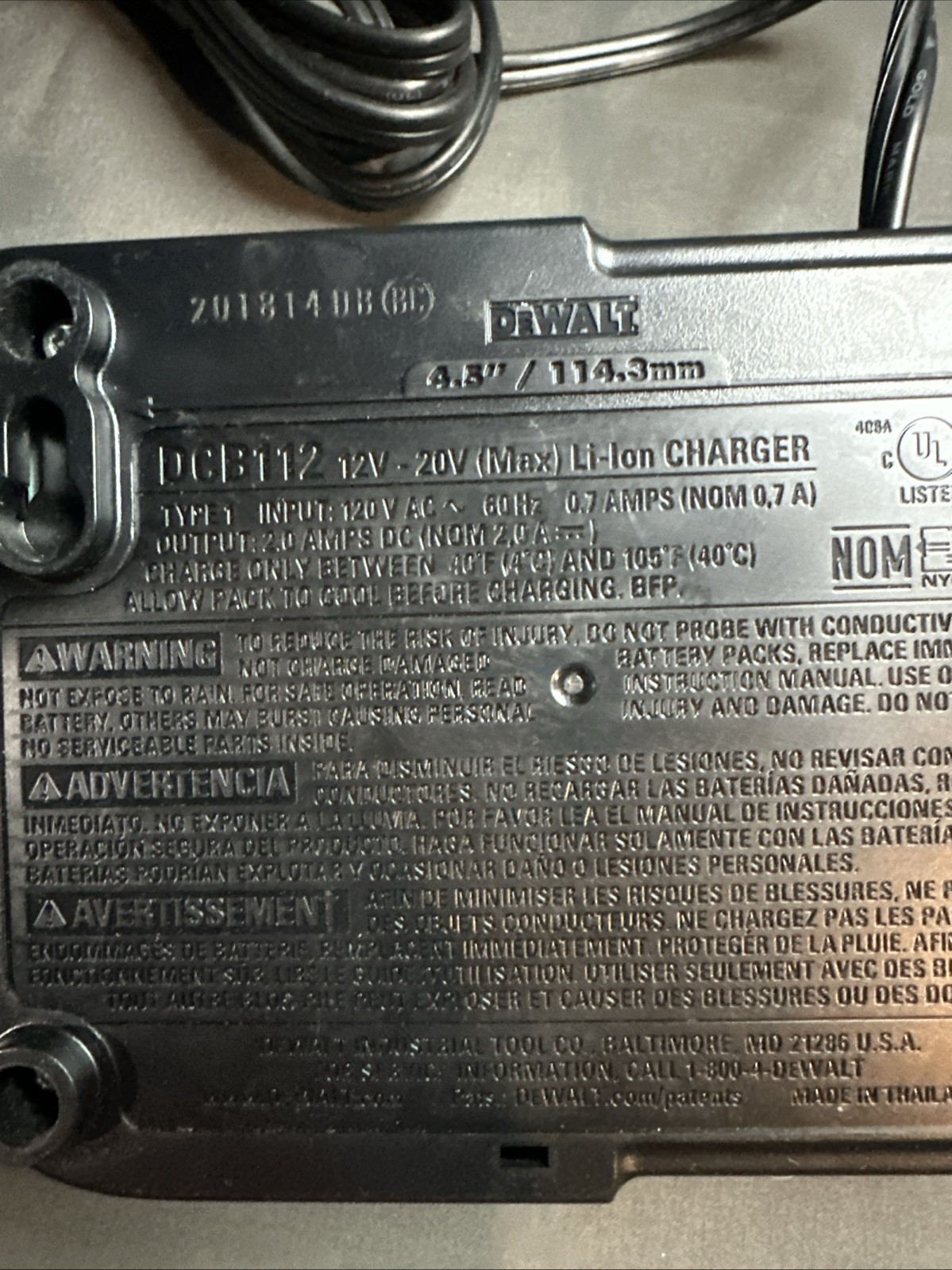 DEWALT DCB112 Works great