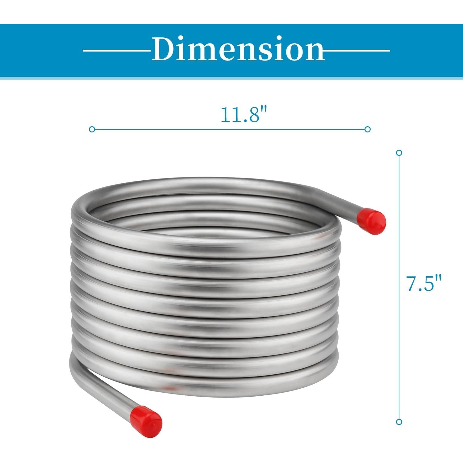 25FT 3/4″ 304 Stainless Steel Immersion Wort Chiller Cooling Coil