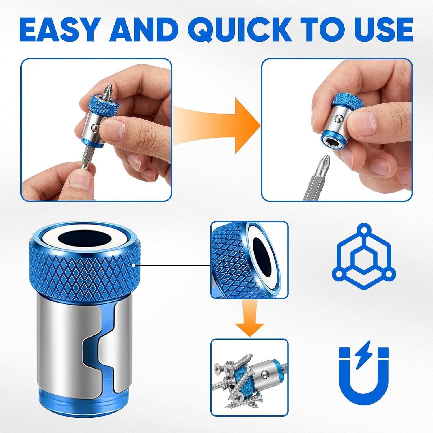 SEESE Strong Magnetic Screw Ring 1/4 Inch/ 6.35 mm Universal Magnetic Screw H…