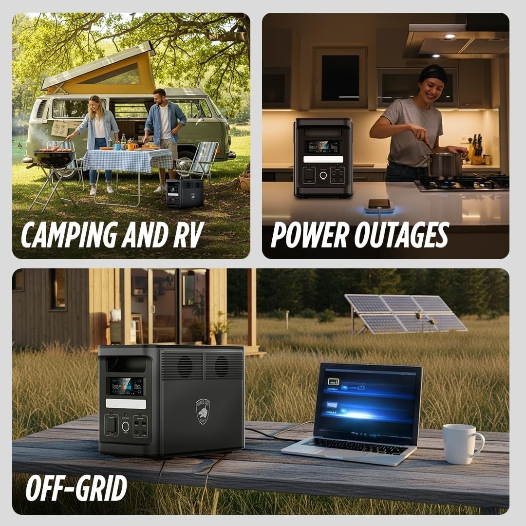 Solar Portable Generator, EP1800W 1536Wh Battery Bank, LiFePO4, UPS App-Control
