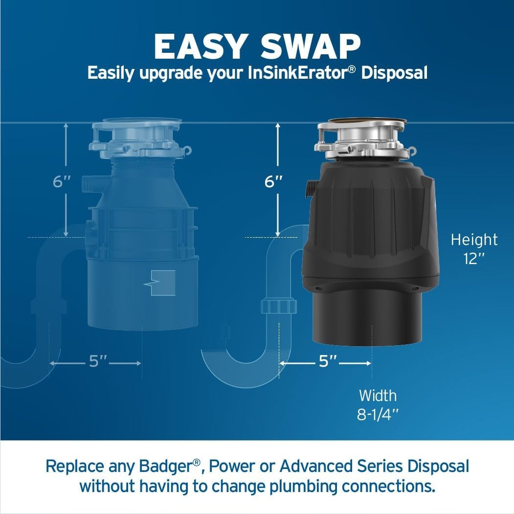 Insinkerator Power 1HP, 1 HP Garbage Disposal, Power Series EZ Connect Continuou