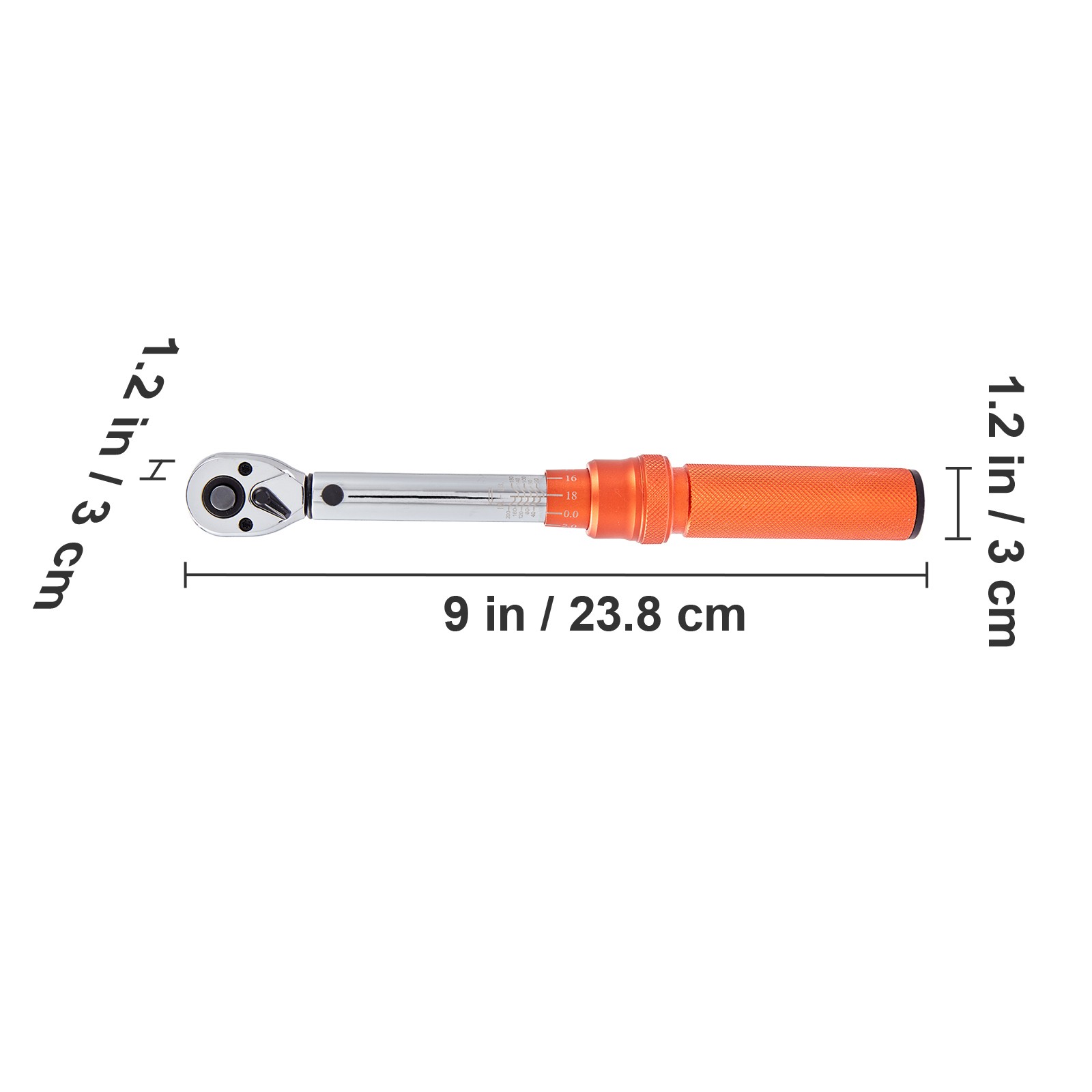 VEVOR Torque Wrench Adjustable Torque Wrench 1/4″ Drive 20-200in.lb/2.3-23Nm