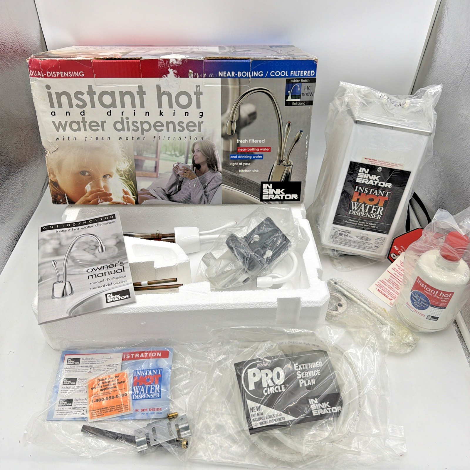 Insinkerator Instant Hot Cold Water Dispenser F-HC1100W COMPLETE KIT w/ Tank NEW