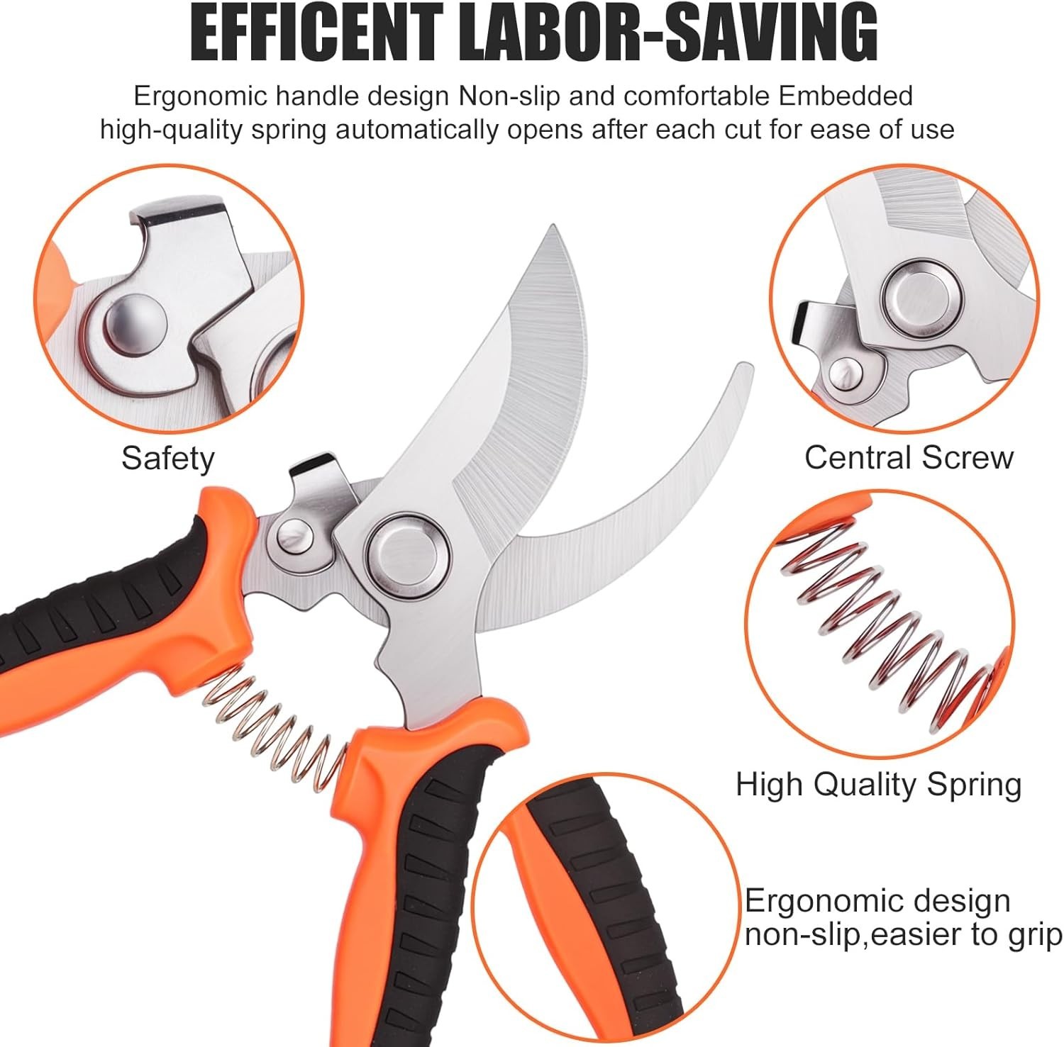 3 Pcs Garden Shears Stainless Steel Gardening Scissors Pruning Shears for Garden
