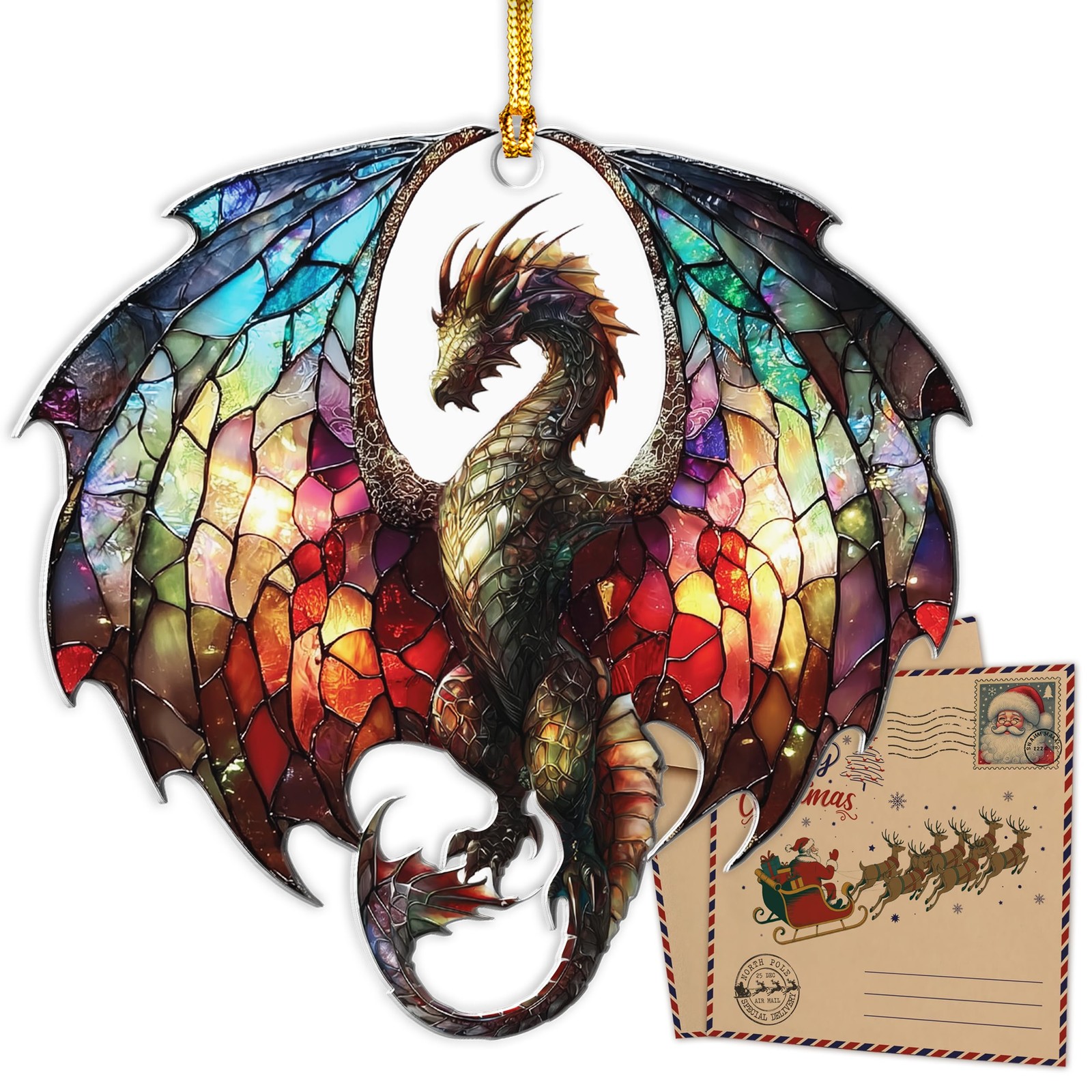 Dragon Stained Glass Ornament – Christmas Ornaments 2025 –