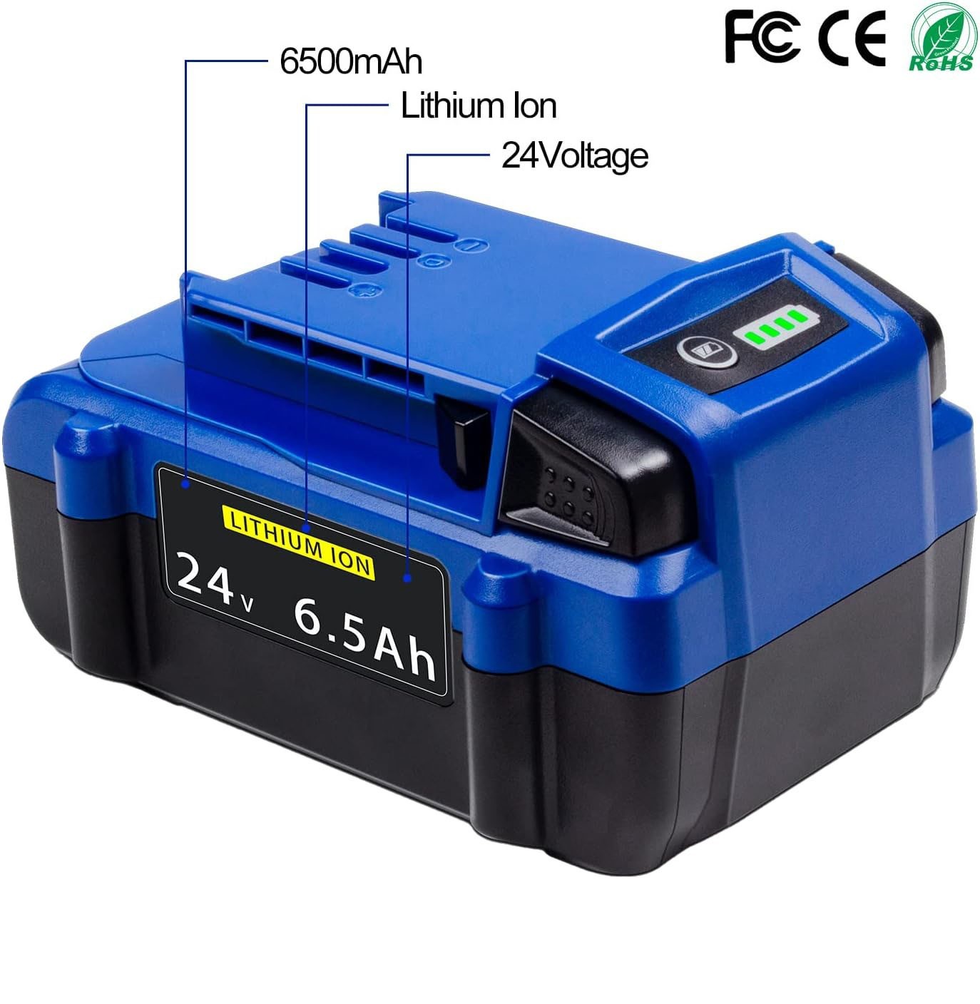 2Pcs 24V For Kobalt 24V Max 6.5Ah Lithium Ion Battery KB624-03 KB524-03 KB424-03