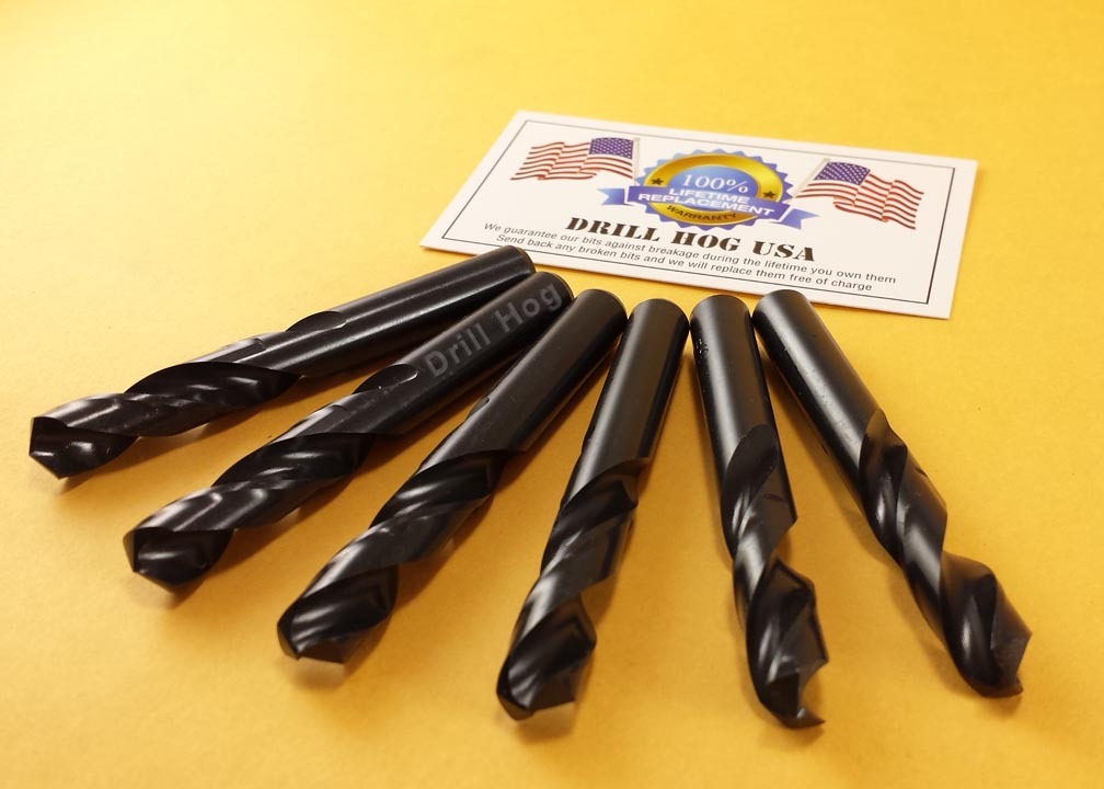 3/8″ Stubby Bit Machine Screw Length Stub Bit Life Warranty 6 Pc Drill Hog USA
