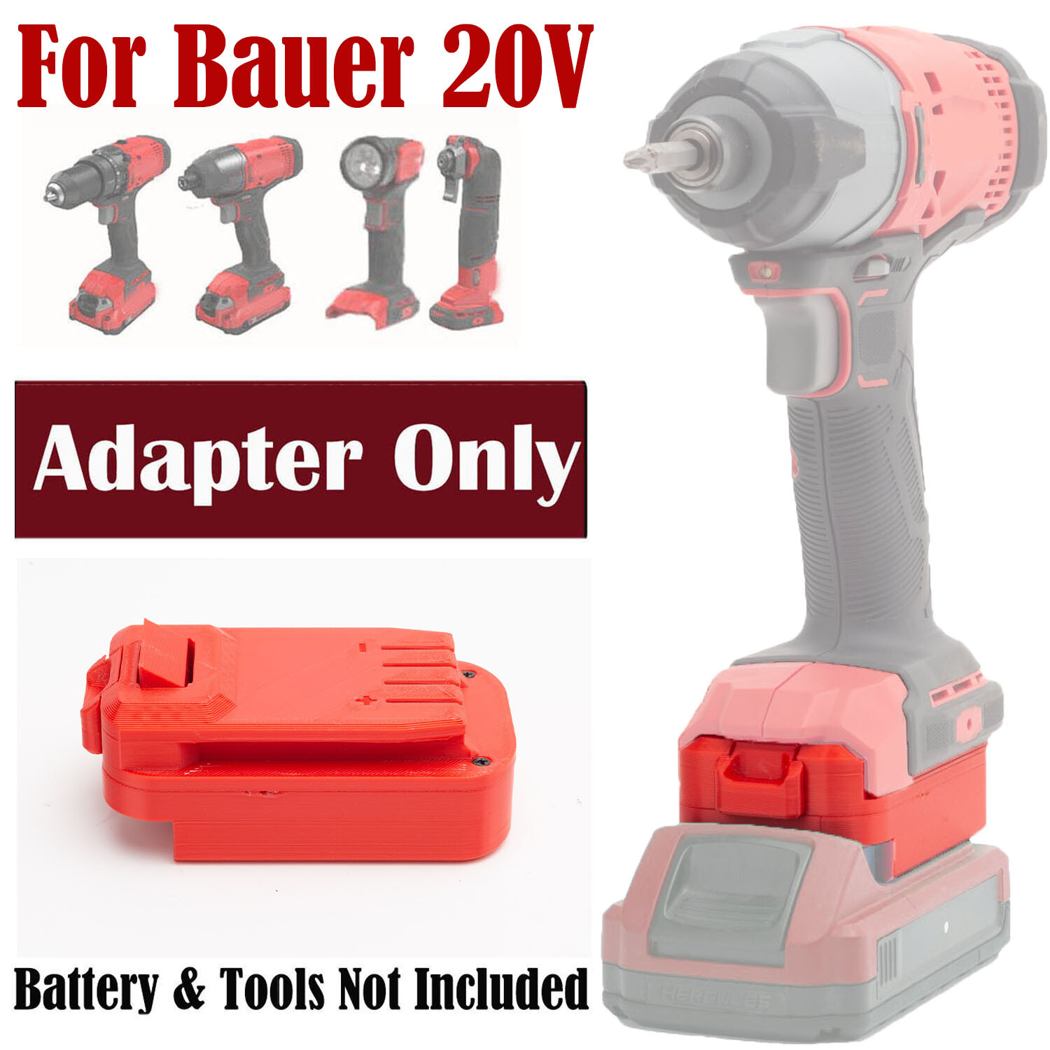 For Bauer 20V Lithium Battery Adapter to For Craftsman 20V V*20 Tools US