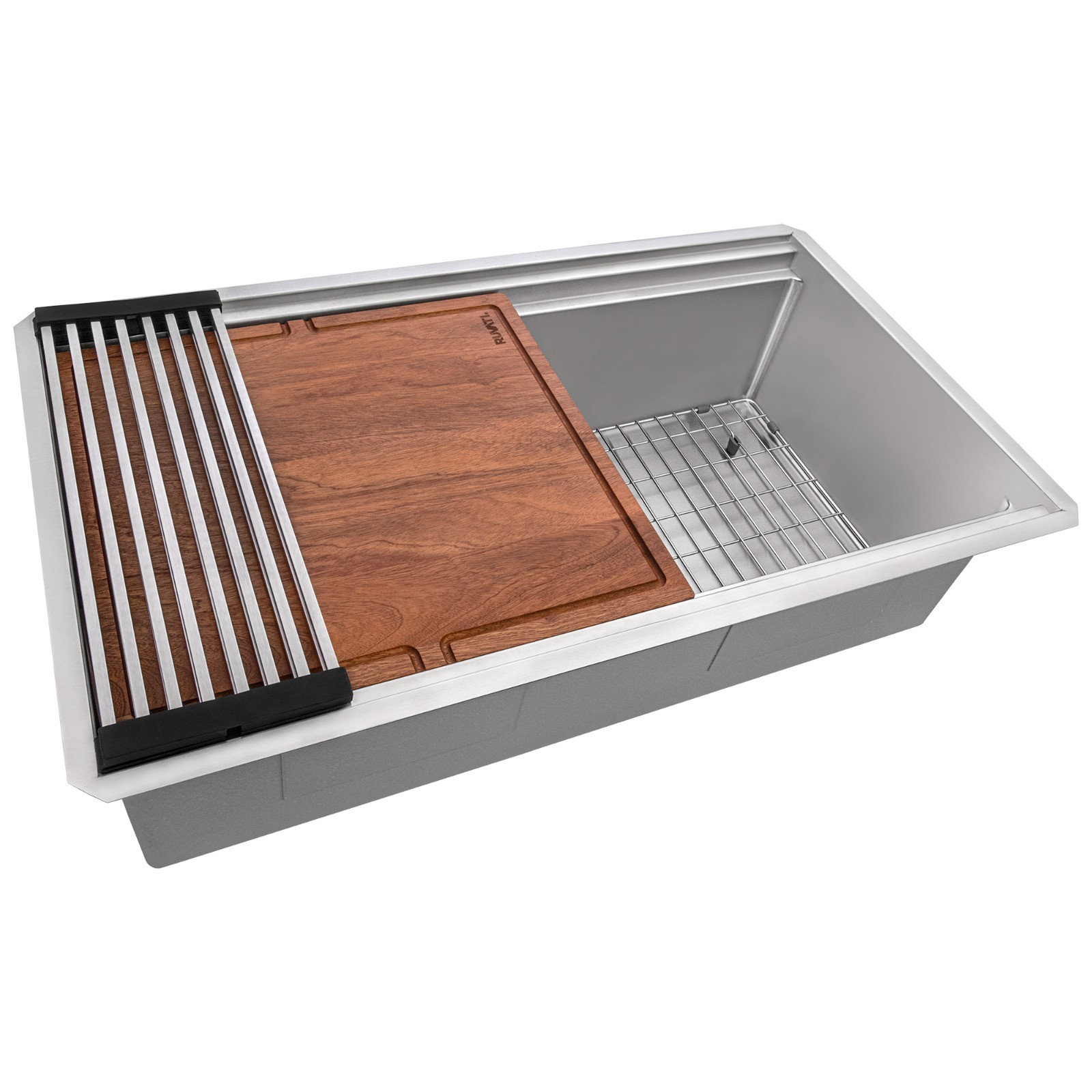 Ruvati 33″ Workstation Two-Tiered Ledge Undermount Kitchen Sink – RVH6222ST