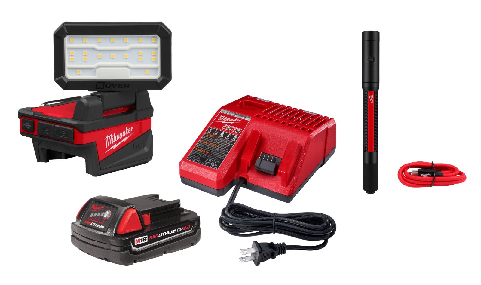 Milwaukee 2359-21PEN Light Kit 2359-20, 2105 Penlight, 2.0Ah Battery, Charger