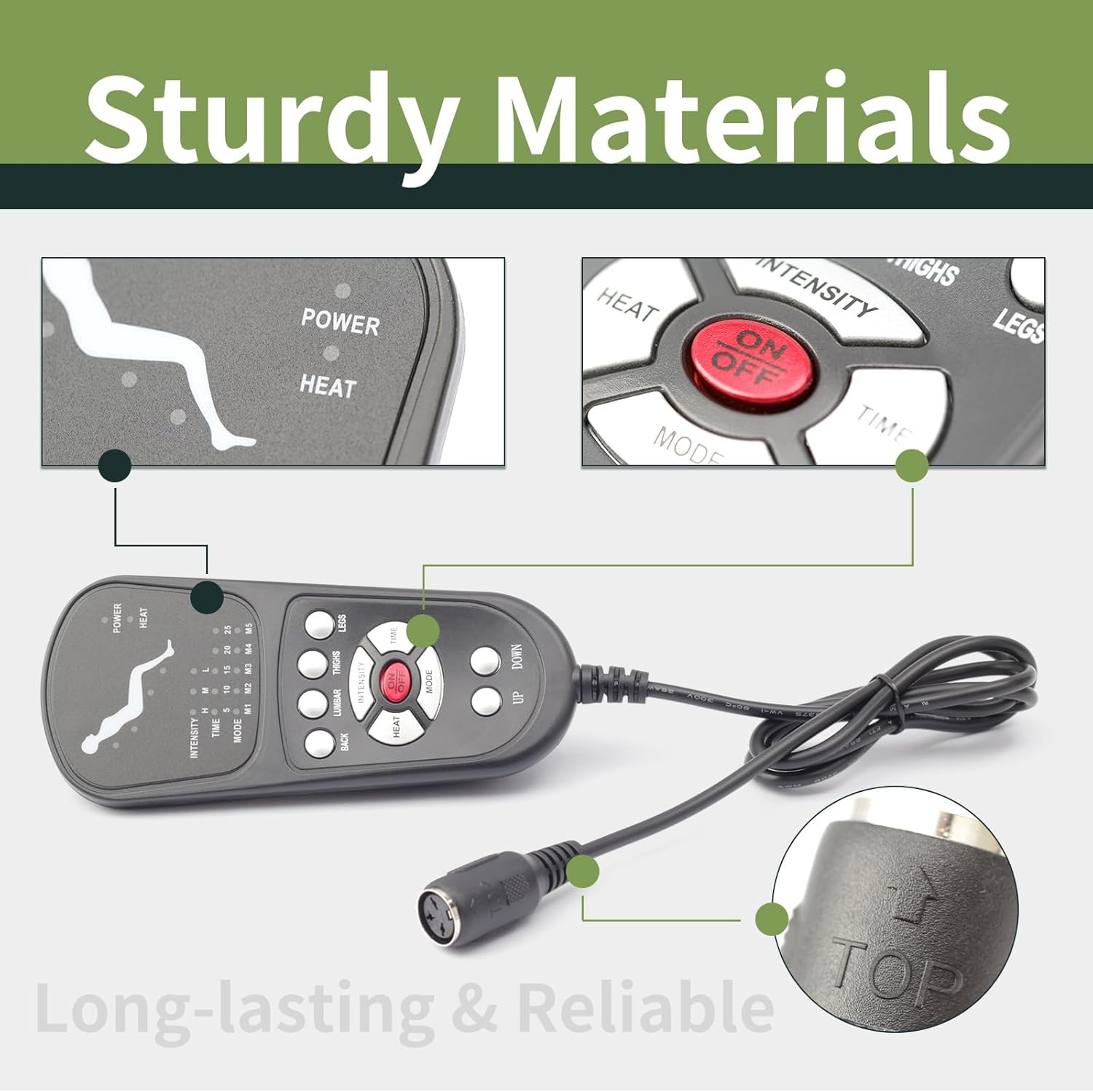 3 Pin Replacement Massage Function Remote Handset Controller for Recliner Lift C