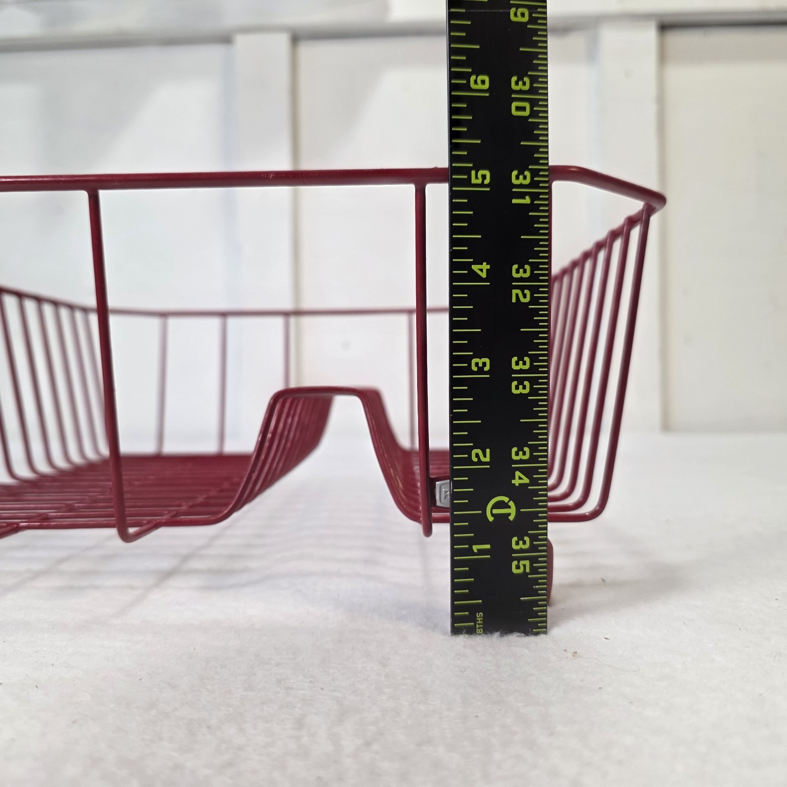 Vtg Rubbermaid Dish Drain Rack Coated Wire RED 14″x12.5″x5
