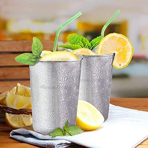 6Pack 8oz Stainless Steel Drinking Cups Stackabel Water Glasses Tumbler Silver