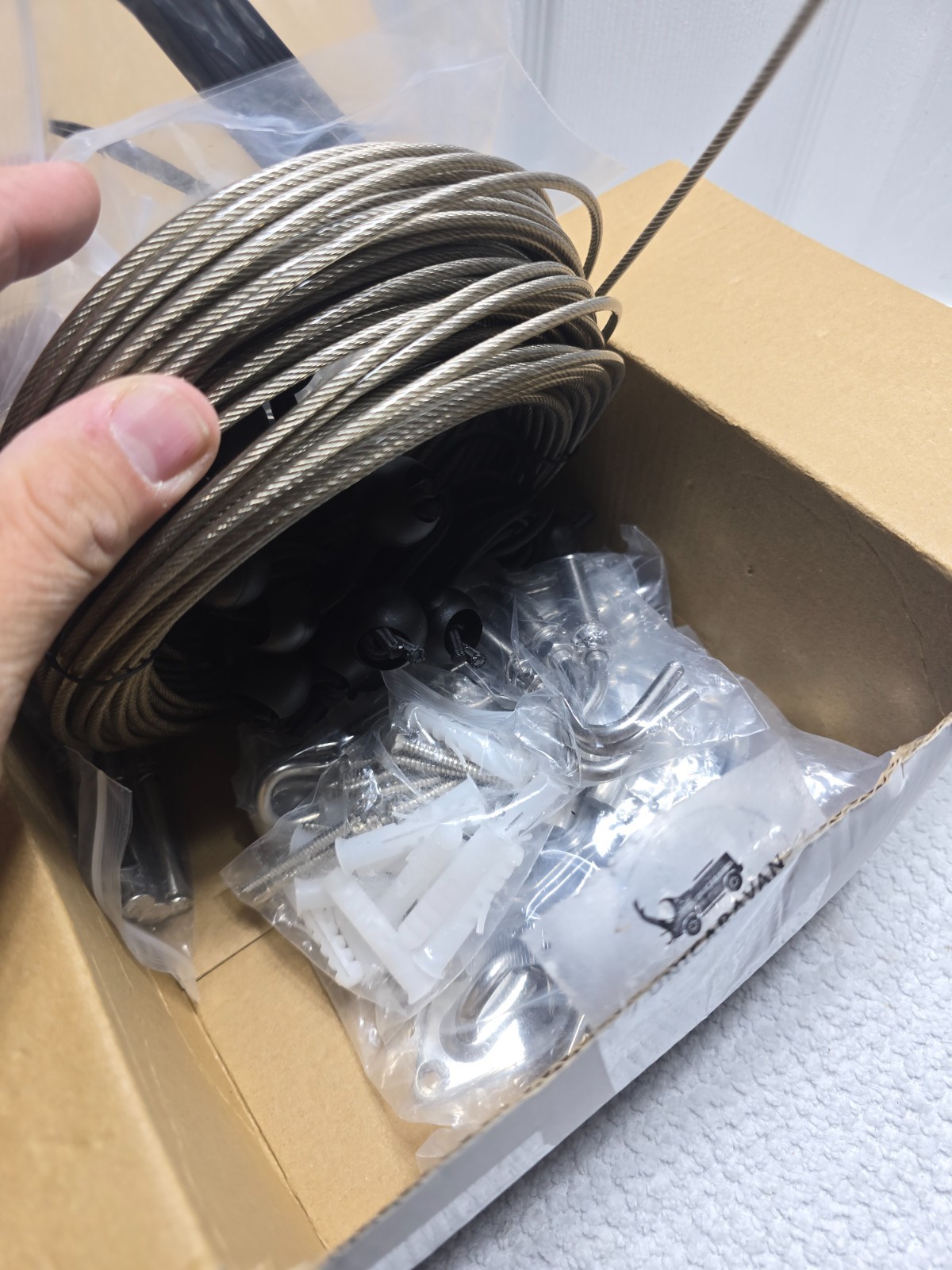 Sun Shade Sail Hardware Kit w/ 131ft Wire Rope Cable Turnbuckle Heavy Duty 243pc