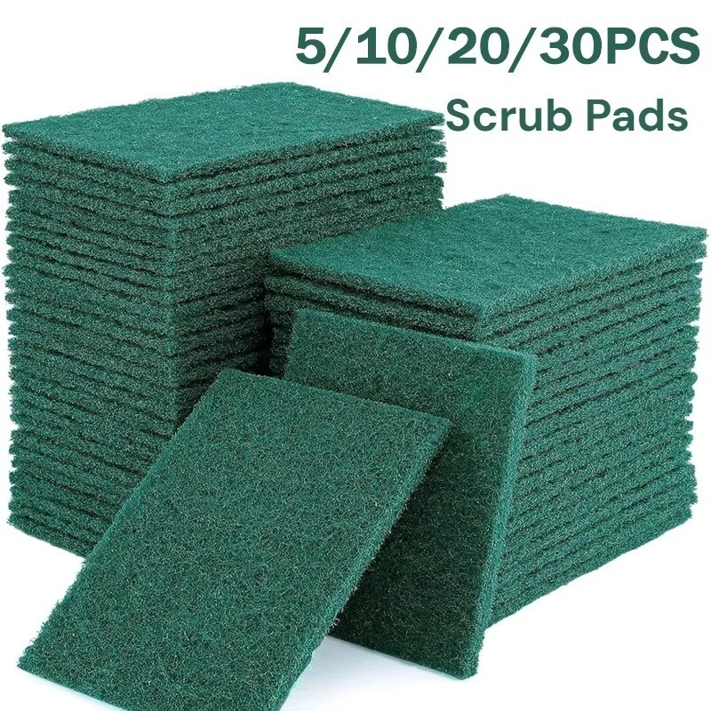 5/10/20/30Pcs Scrub Pads Household Kitchen Oil Removal Dishwashing Pads – NEW
