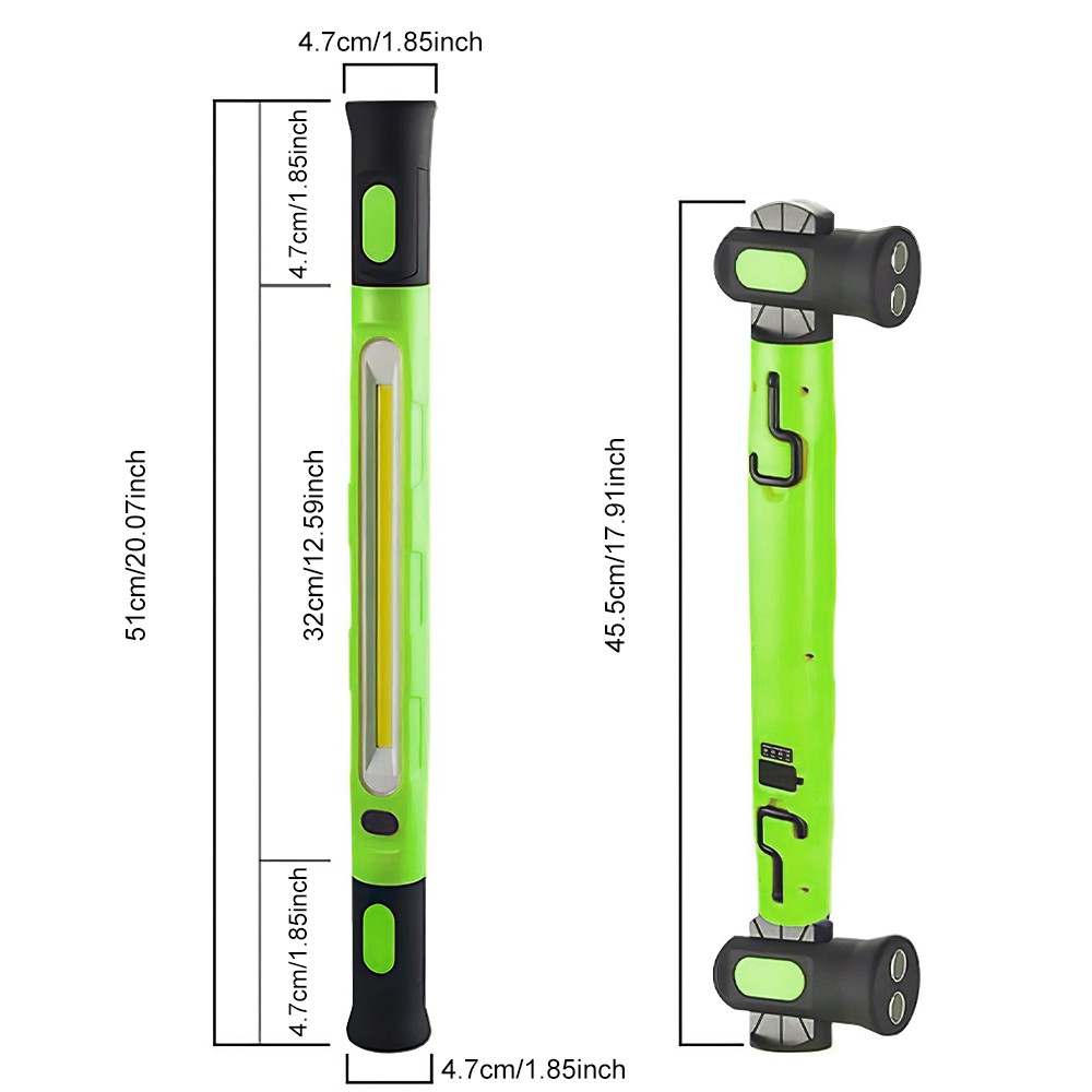 Under Hood Work Light Bar 3000LM LED Magnetic Light Bar with Hooks Rechargeable
