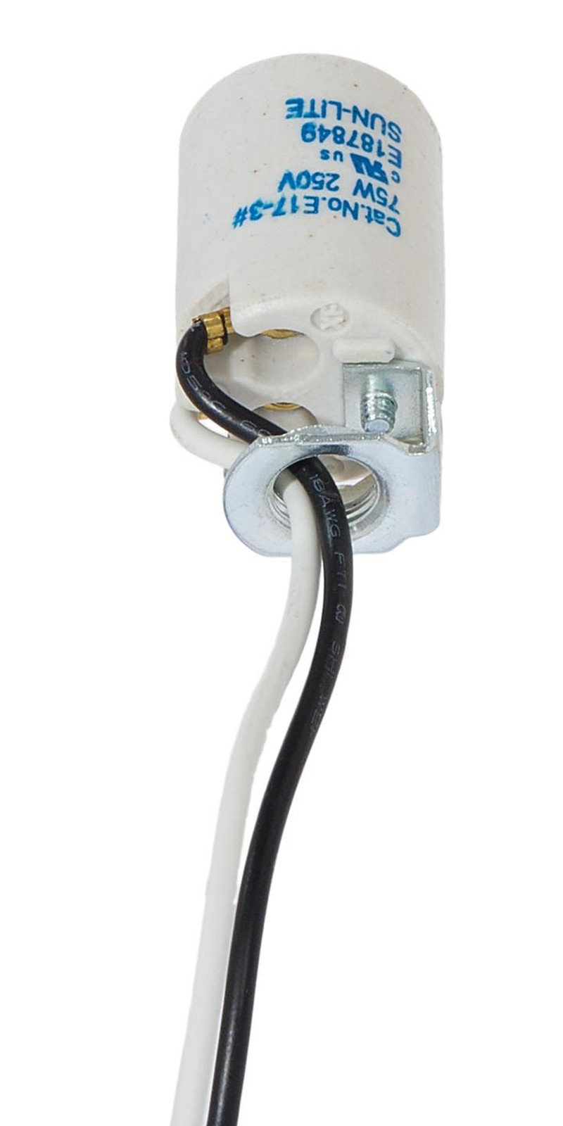 B&P Lamp Intermediate Base E17 Keyless Unglazed Porcelain Socket with Wire