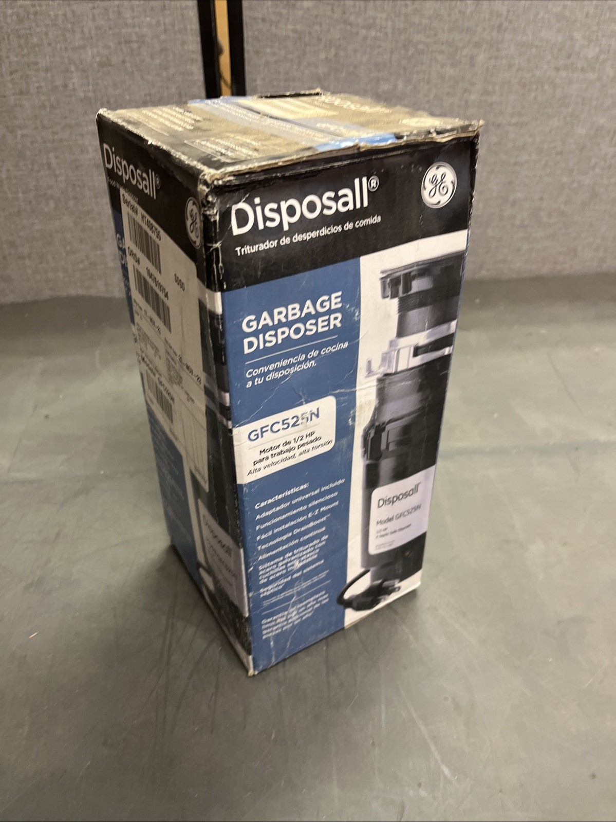 GE 1/2 Horsepower Continuous Feed GarbageDisposerCorded Disposal GFC525N BAD BOX