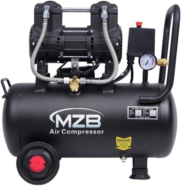 6.4 Gallon Ultra Quiet Air Compressor 110V/60Hz Steel Tanks Oil-Free 70dB