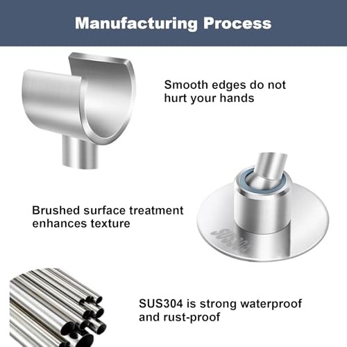 AivKey Shower Head Holder Drill Adjustable Handheld Brushed Finish 1.0 Count