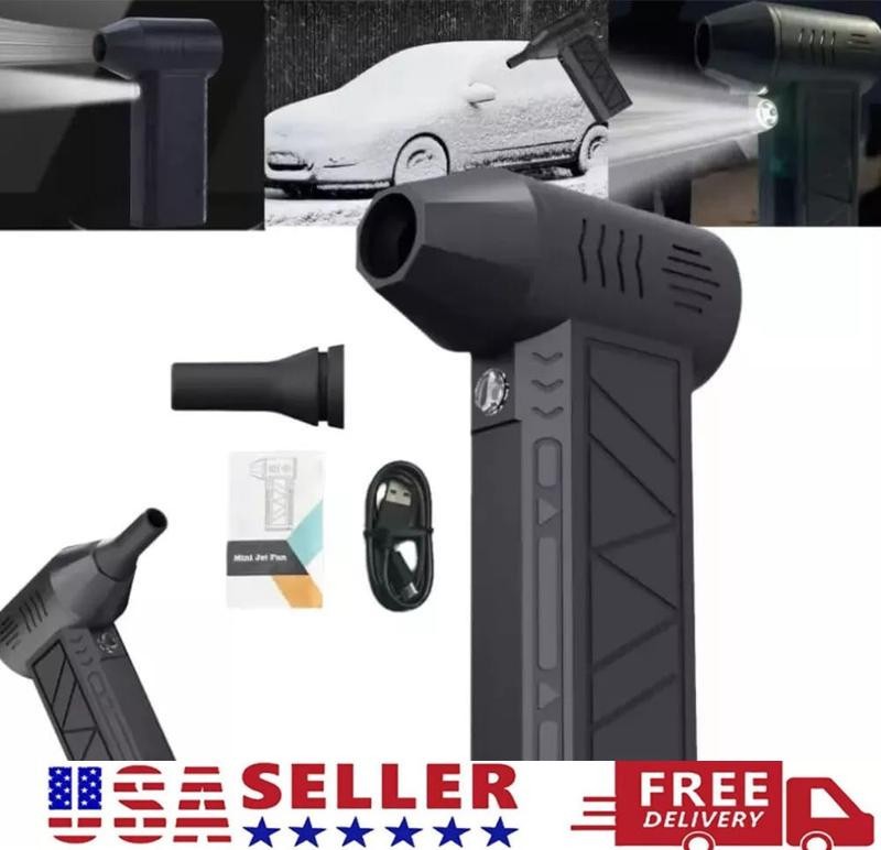 Electric Air Duster Cordless Mini Jet snow Blower Portable Turbo Fan with LED