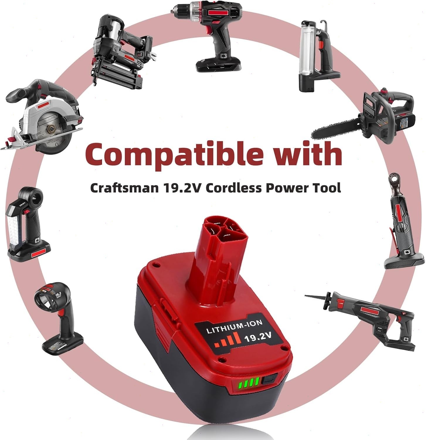 2pack 19.2 Volt XCP 8.0Ah Lithium Battery For Craftsman C3 Diehard PP2025 PP2030