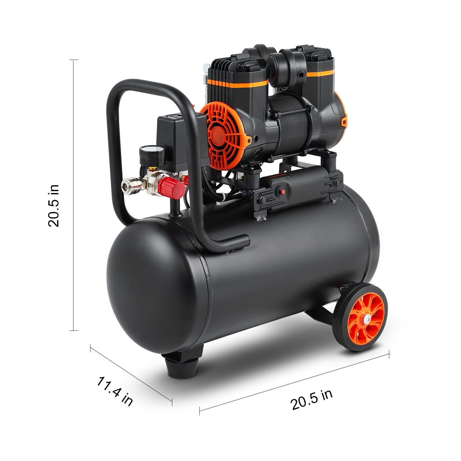 VEVOR Air Compressor 4.8 Gallon 900W 2.2 CFM@ 90PSI 70 dB Ultra Quiet Oil Free