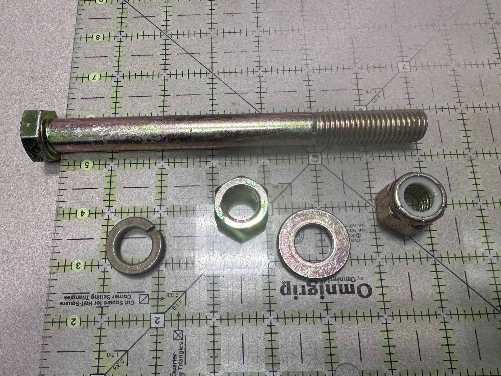 5/8-11×7 YZ Plated Hex Bolt Grade 8 HD Gr.8 Nut Washer Flat Lock Nyloc 7″