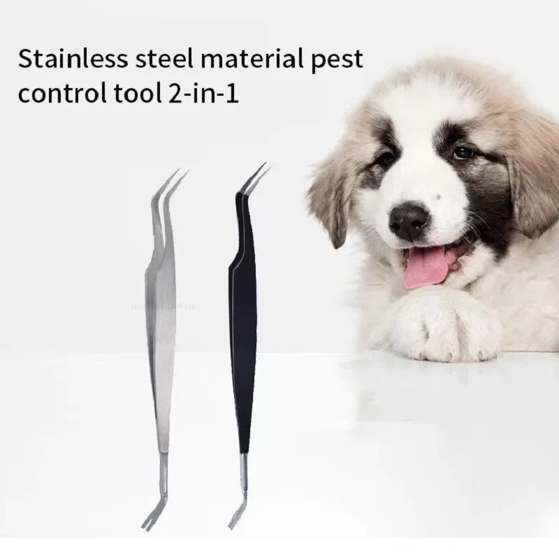 2 in 1 Tick Remover Tool Professional Removal Tweezers for Humans & Pets Pets Fl