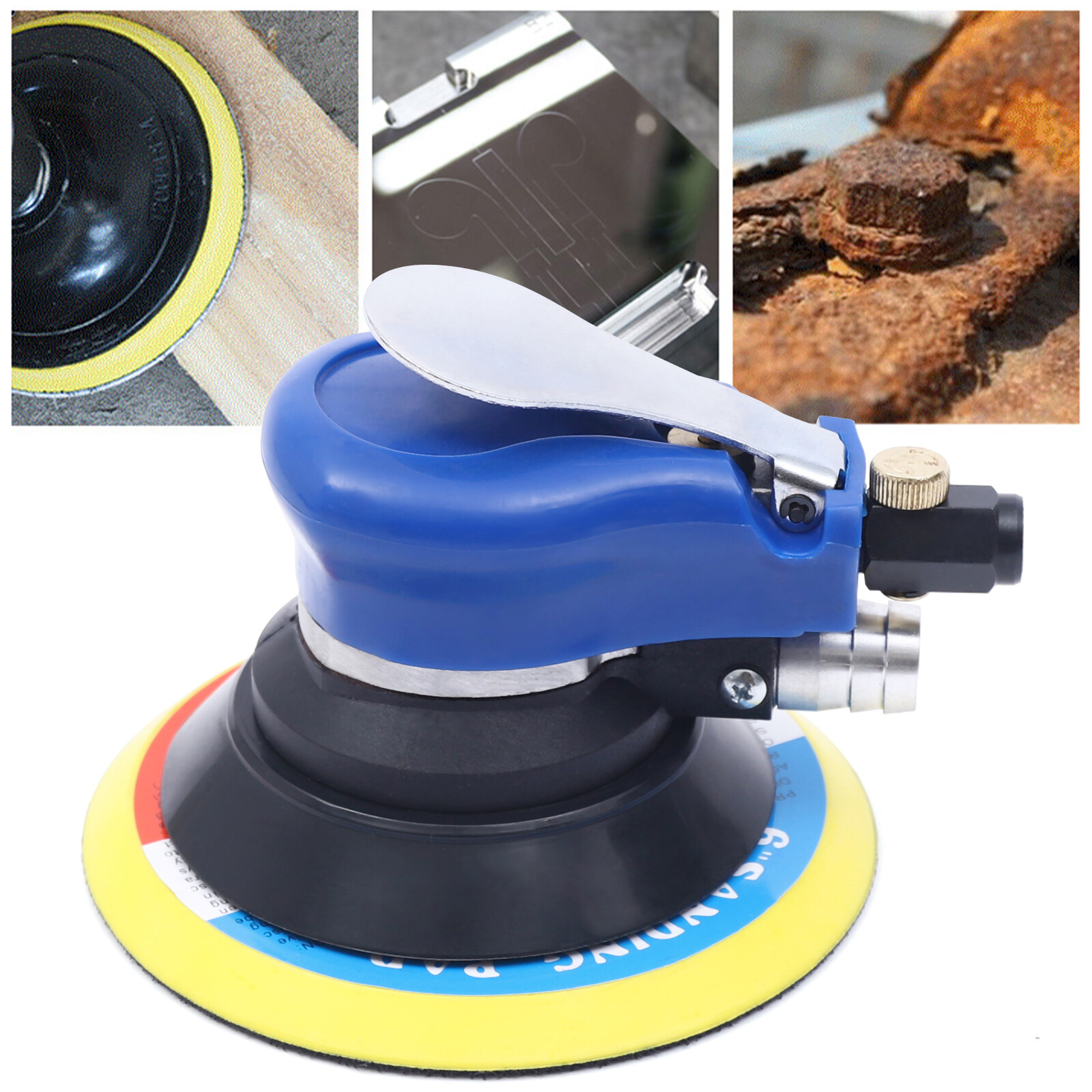 6INCH Air Palm Orbital Sander Random Hand Sanding Pneumatic Round 10000 RPM BEST