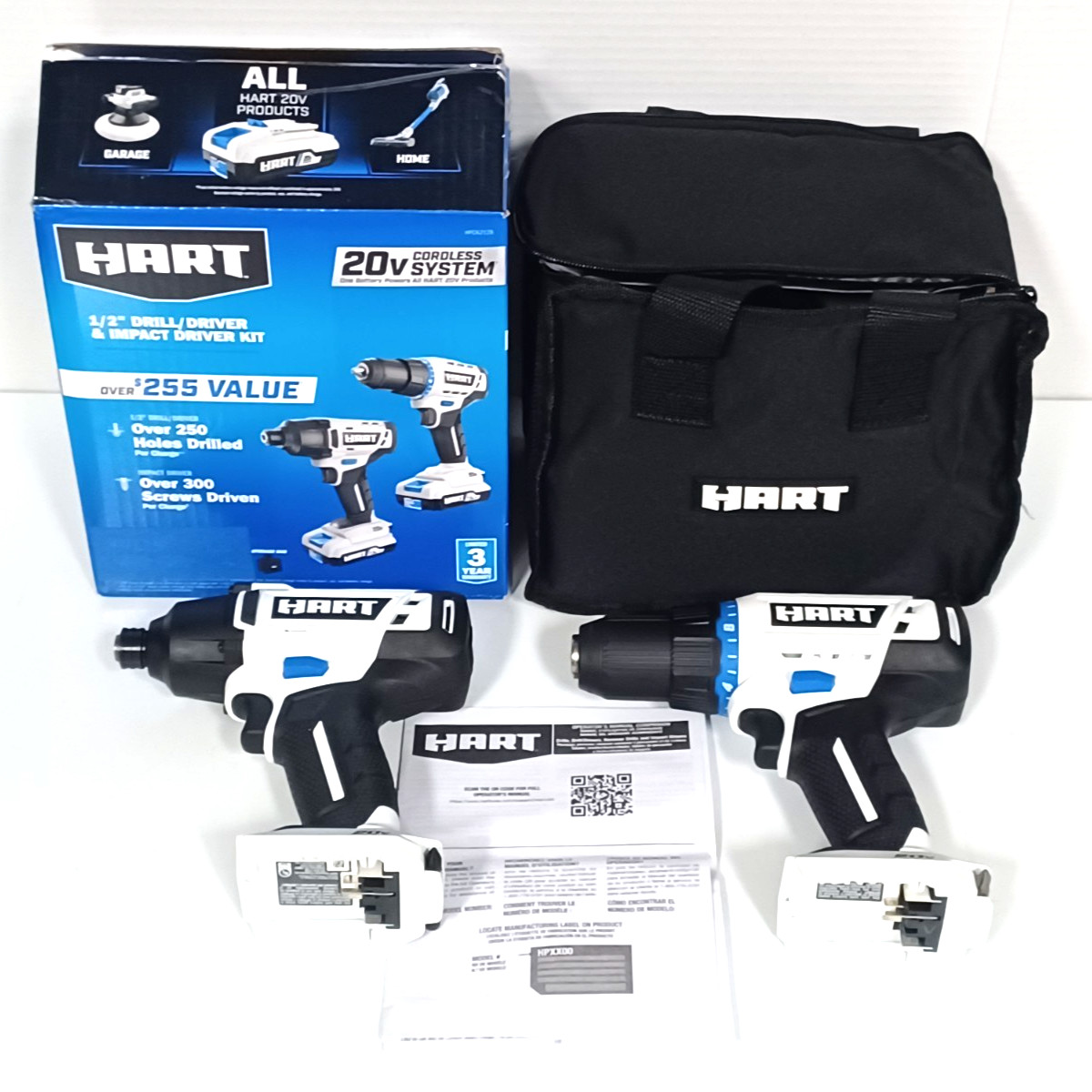 NEW HART 20v Cordless HPID02 1/4″ Impact Driver & HPDD02 1/2″ Drill – Tools Only