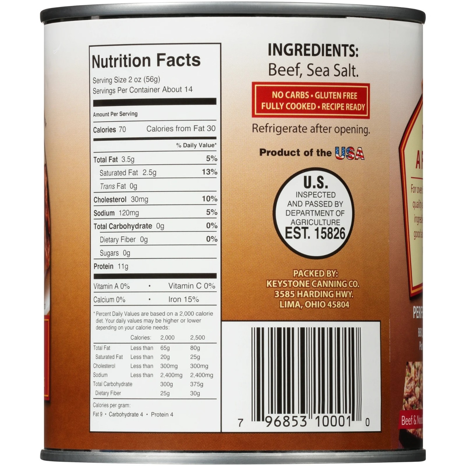 Keystone All Natural Beef, 28 oz Can (2 pack)
