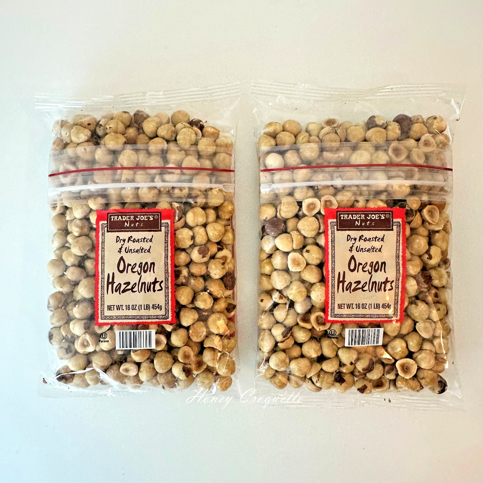 2 Packs Trader Joe’s Dry Roasted & Unsalted Oregon Hazelnuts 16 oz Each Pack