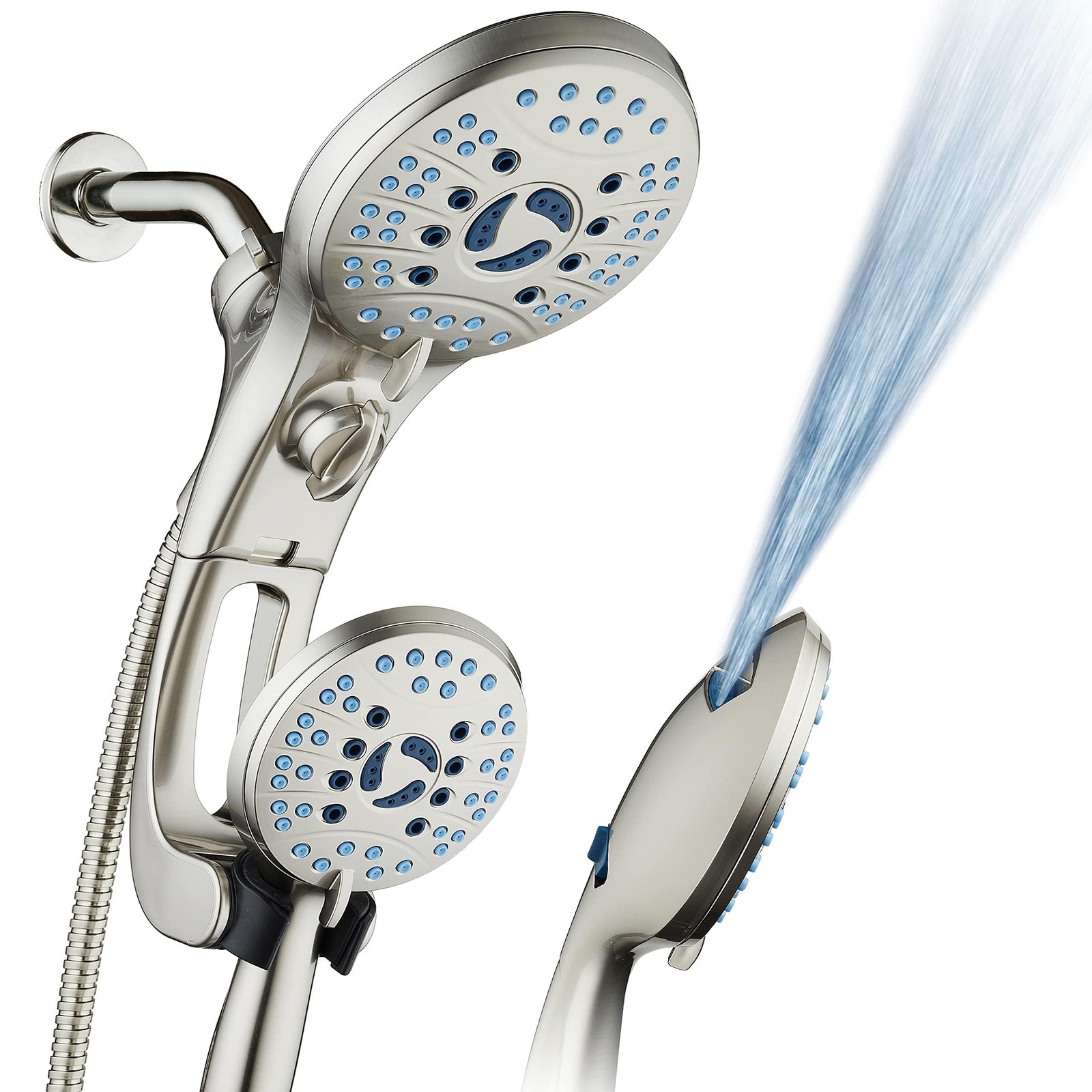 Hotel Spa AquaCare 50-mode High Pressure Shower Head Combo Arm & Dual Power