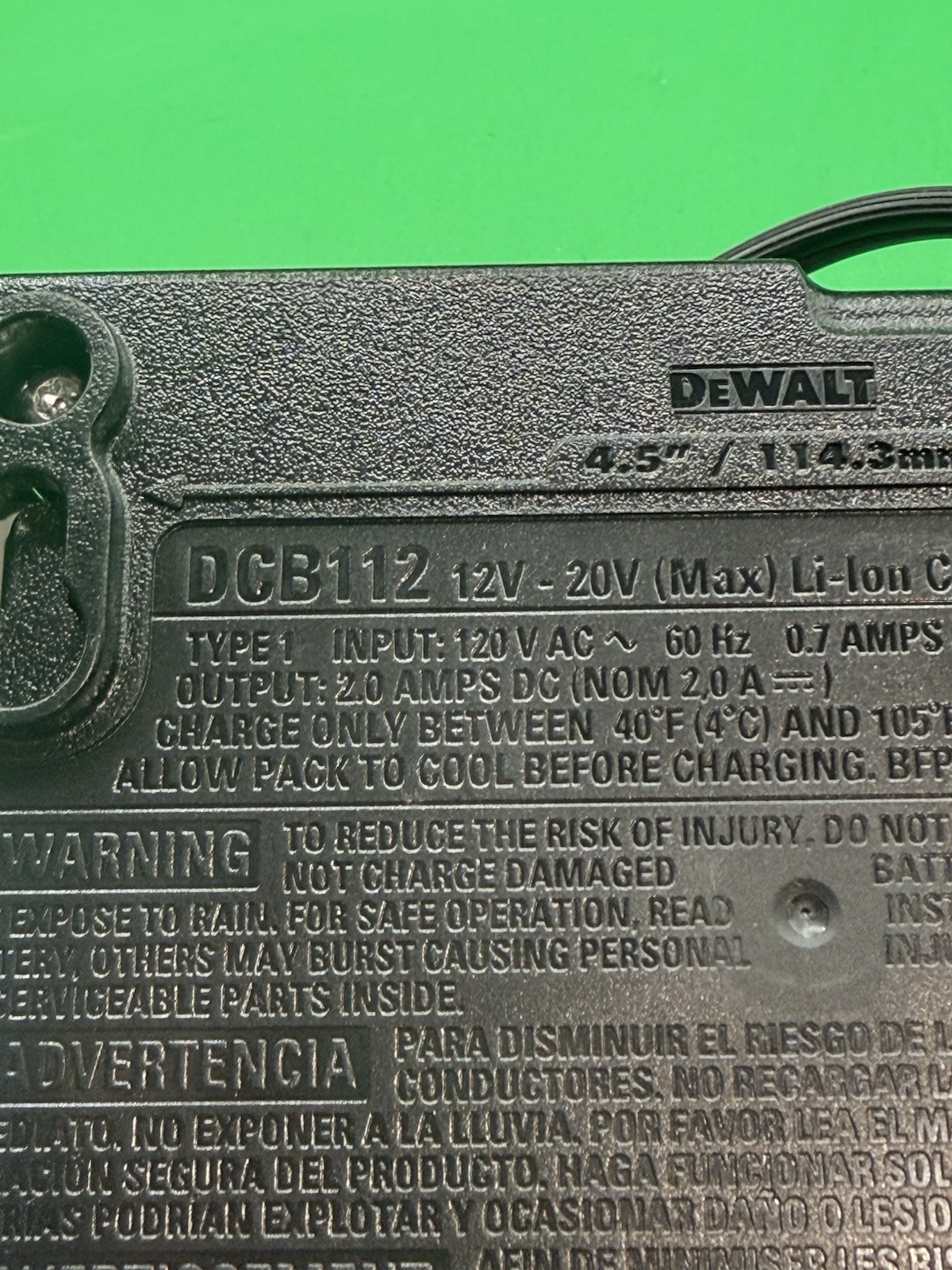 Genuine Dewalt DCB112 12V-20V Li-Ion Battery Charger DCB101 DCB105 DCB107 DCB115