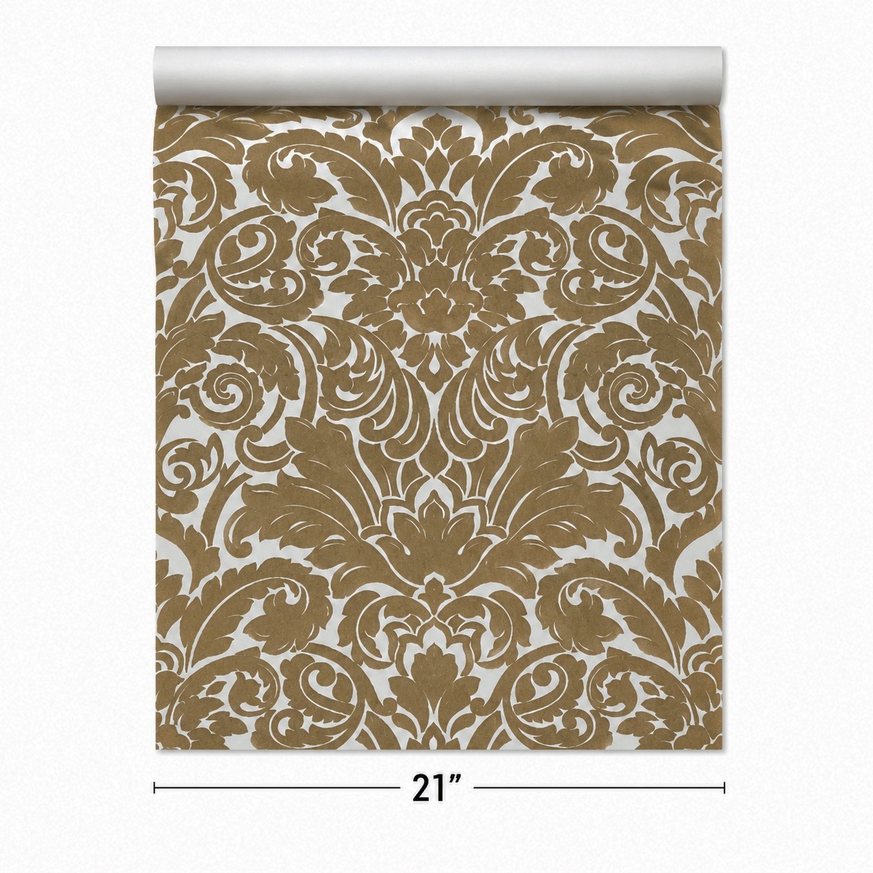 Flocking orange beige ivory cream Flocked Victorian damask velvet Wallpaper 3D