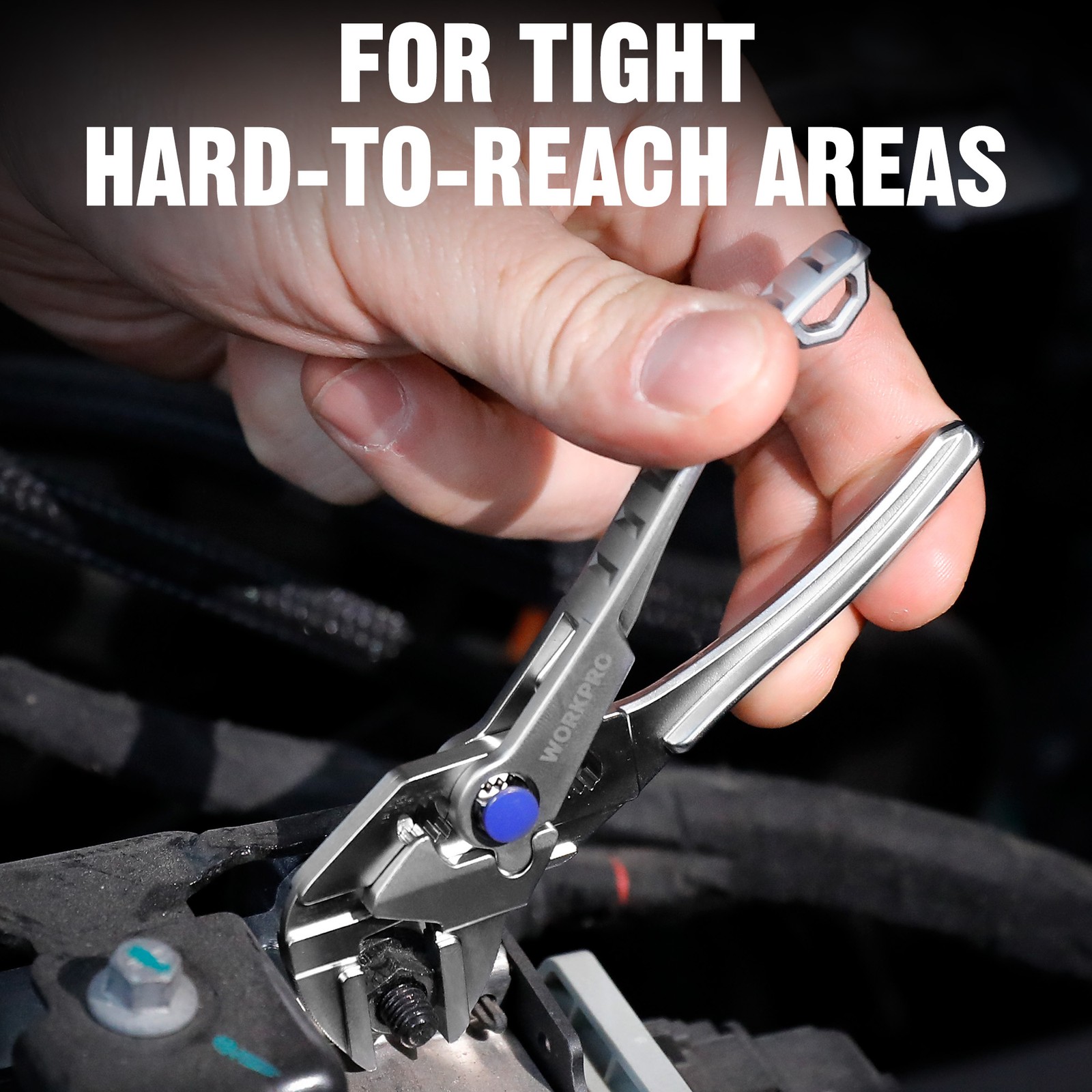 WORKPRO Mini Pliers Wrench 4” Adjustable Wrench Pliers w/ Smooth Parallel Jaws