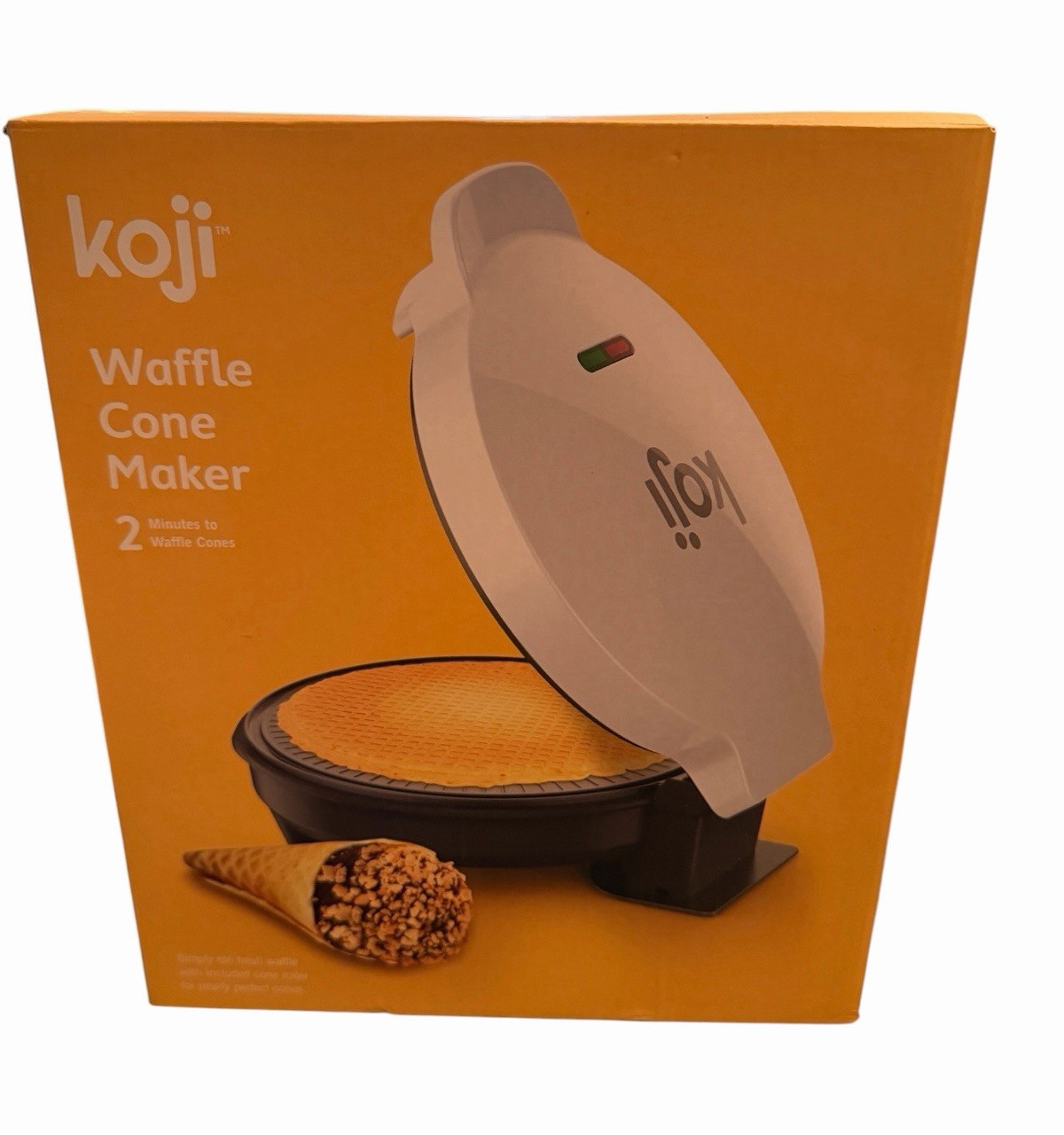 Koji Electric Waffle Cone Maker Non-Stick Indicator Light, Makes 2, 350W