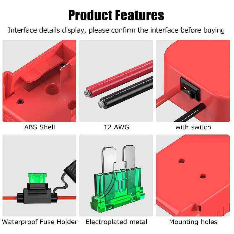 NEW Power Wheels DIY Adapter Compatible With Milwaukee M18 Battery 18V Connector