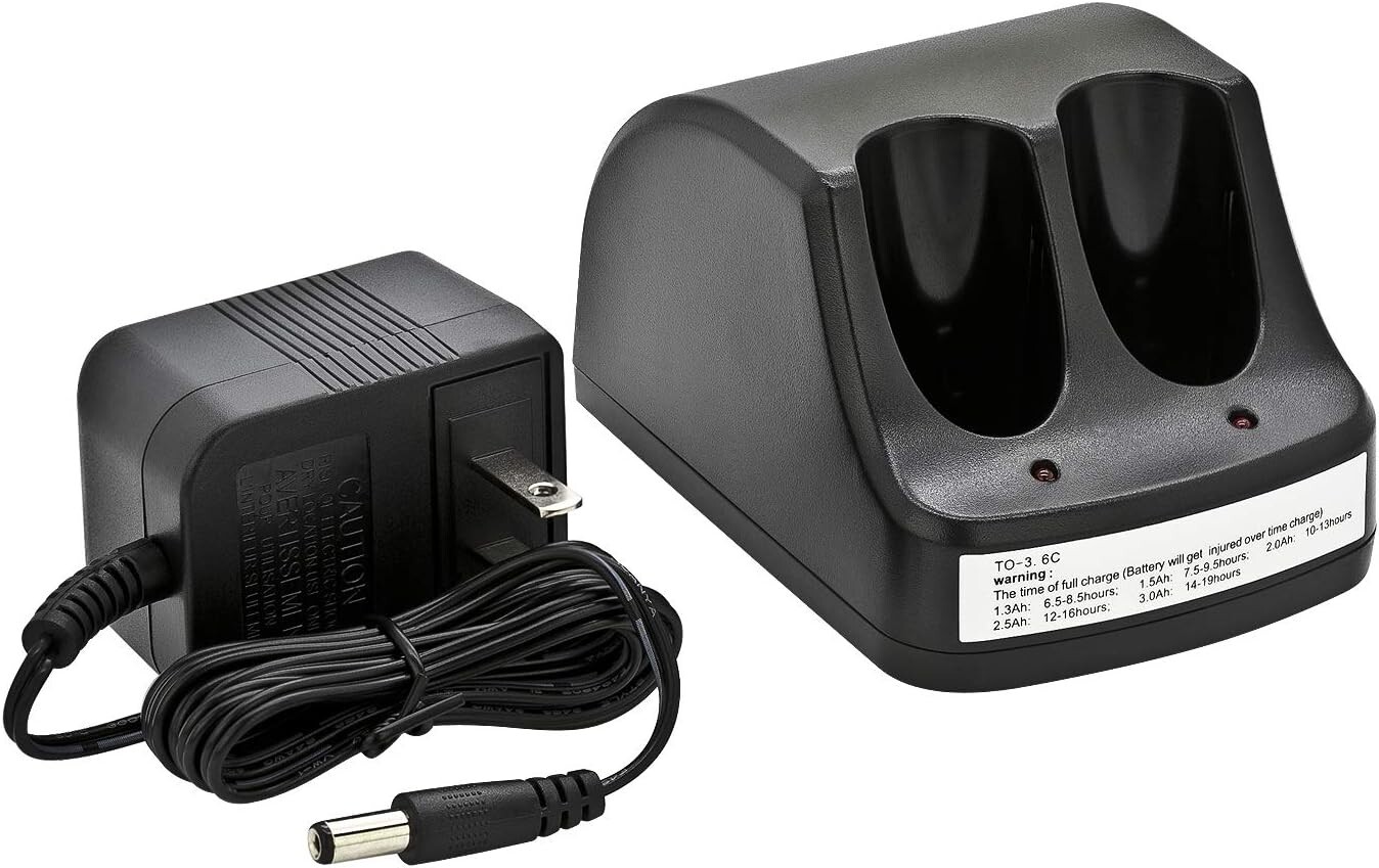 2pc 3.6v 1300mAh NiCd Battery for Black & Decker VP100 + 1pc Dual Port Charger