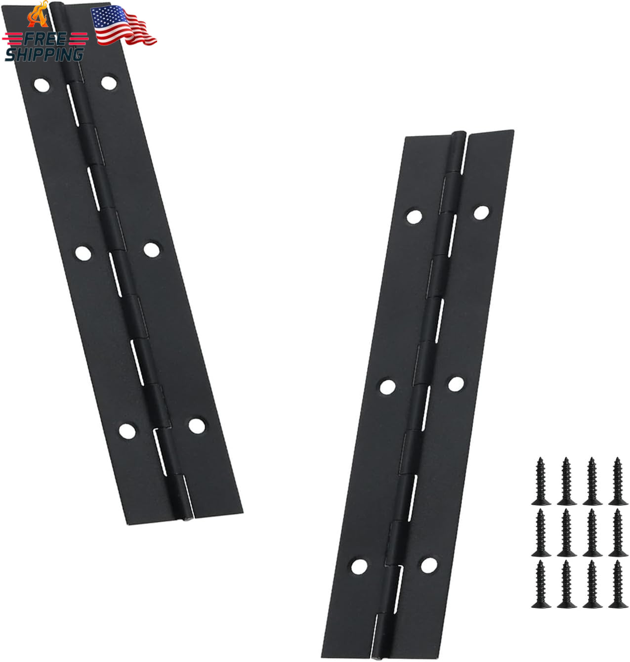 2PCS Black 6-Inch Heavy Duty Piano Hinge,2″ Open Width Stainless Steel Continuou