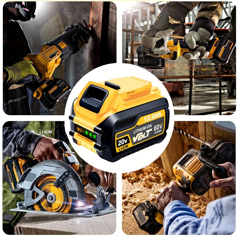 12.0Ah For DEWALT FLEXVOLT DCB609 20V/60V MAX Lithium-lon Battery DCB606 DCB612