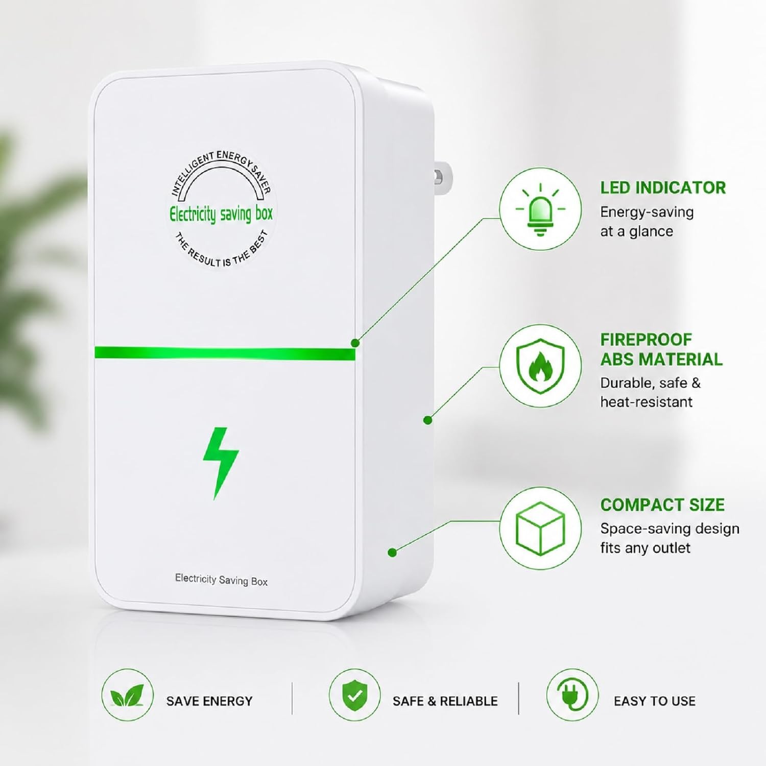 Universal Energy-Saving Box with Surge Protector Power Strip Electricity Bill