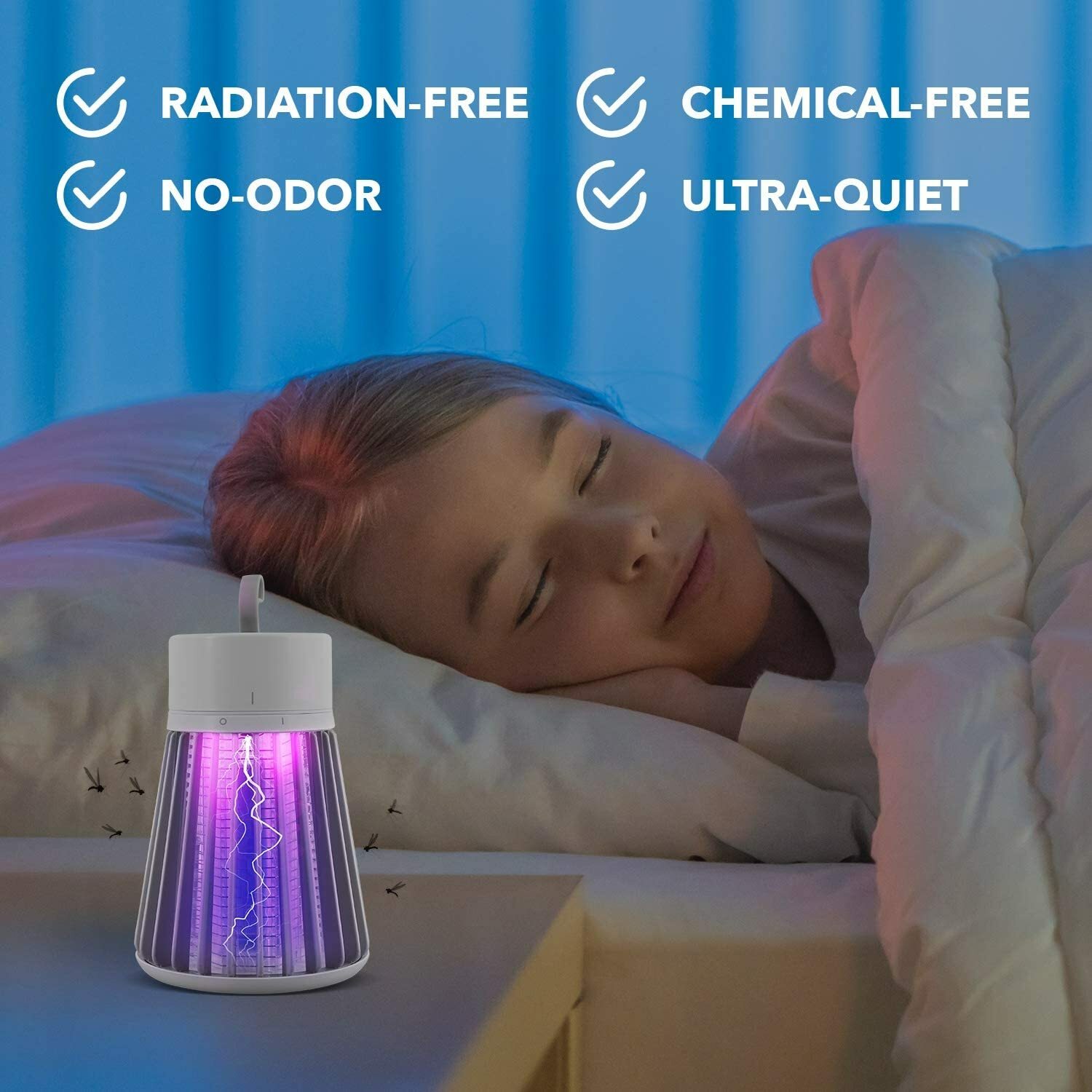 Portable Electric Mosquito Killer Lamp LED Light Trap Fly Bug Insect Zapper Lamp