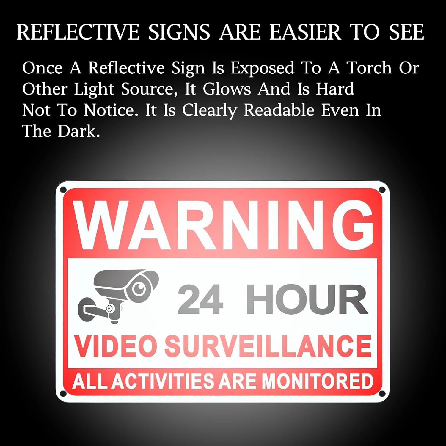 **4 Pack Video Surveillance Signs 8×12″ No Trespassing Metal Security Warning**