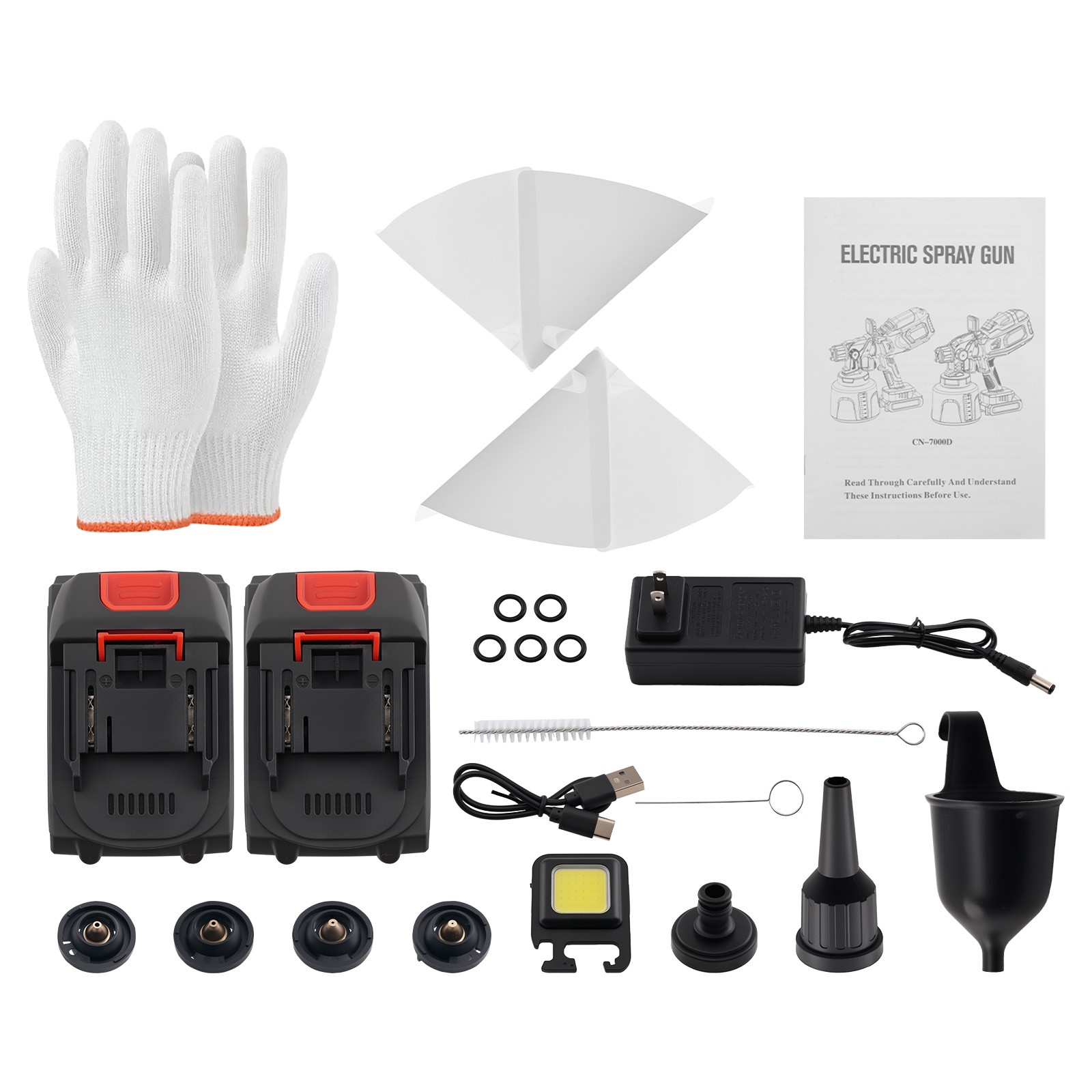 With 2 Batteries High Pressure Cordless Paint Sprayer Electric HVLP Spray Gun US