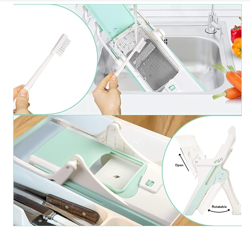 Safe Multifunctional Mandoline Slicer 5 in 1 Vegetable Chopper, Pro Food Chopper