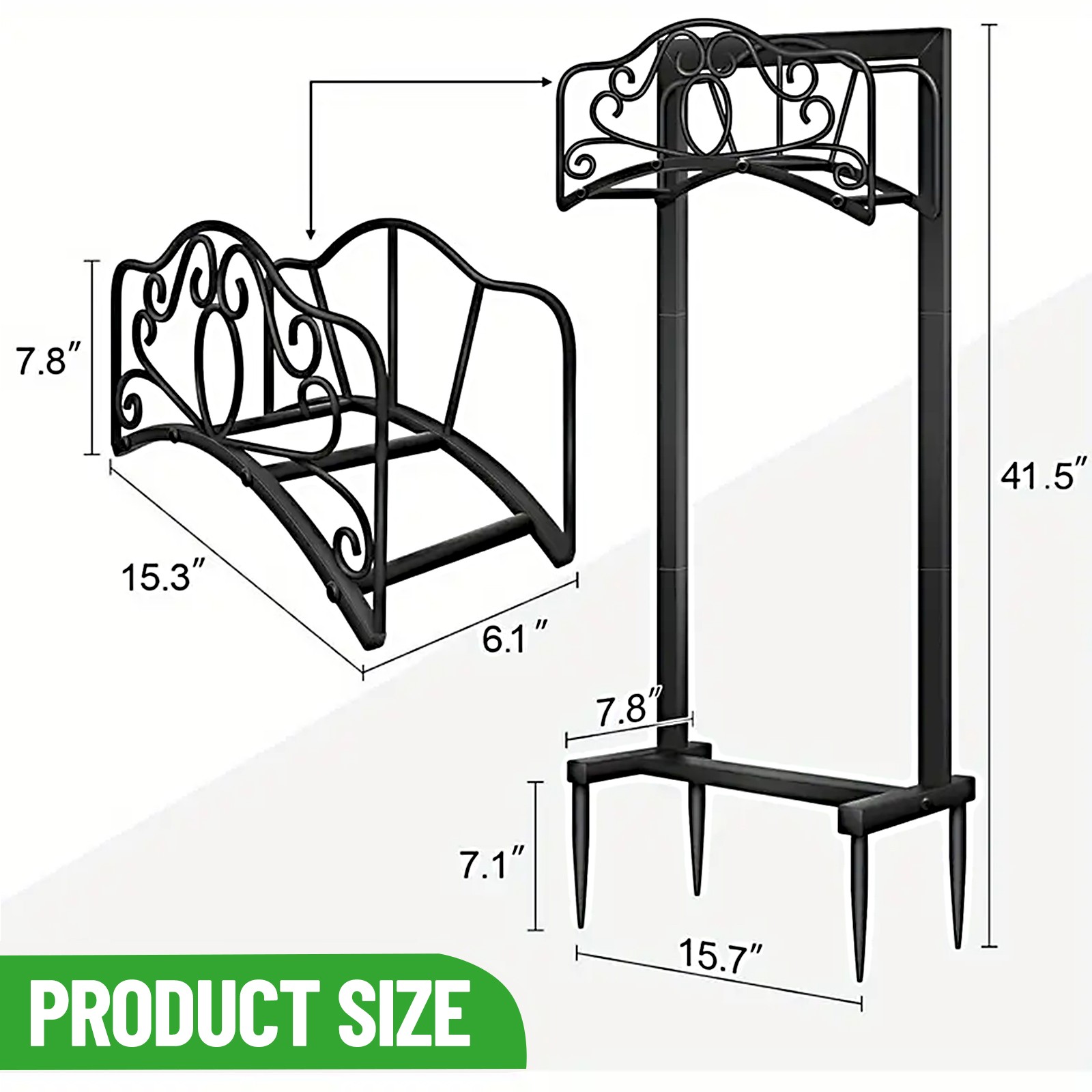 Garden Hose Holder Stake Stand Freestanding Hose Hanger for Yard